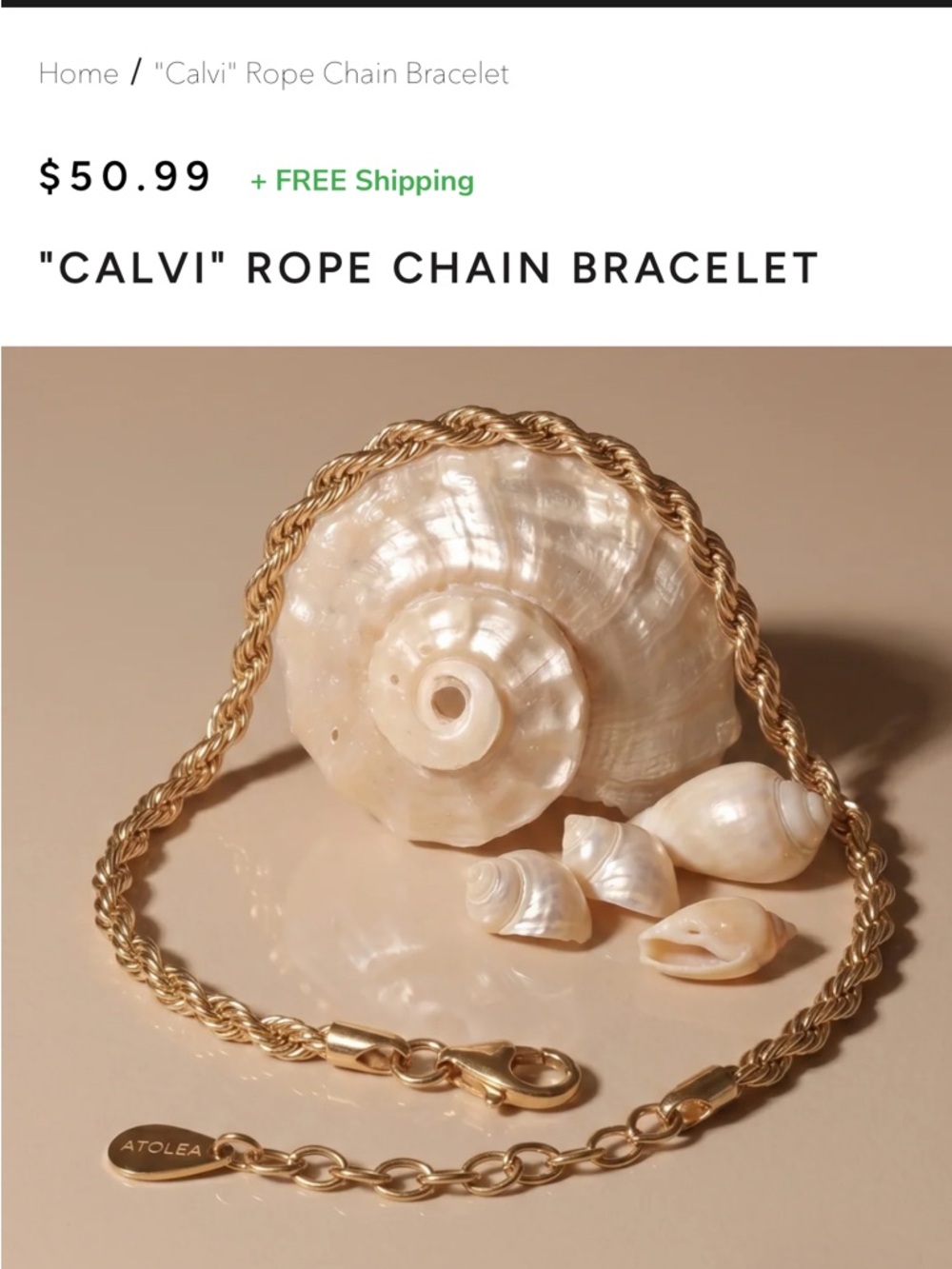 NWT Atolea Calvi rope chain bracelet and necklace bundle - Picture 4 of 12